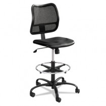 Vue Series Mesh Extended Height Chair, Vinyl Seat, Black