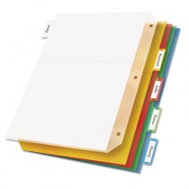 Ring Binder Divider Pockets With Index Tabs, Letter, Assorted Colors, 5/Pack
