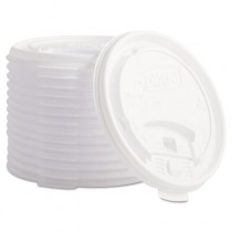 Plastic Lids for Hot Drink Cups, 12 & 16 oz, White