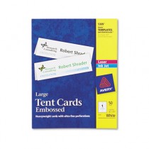 Tent Cards, White, 3 1/2 x 11, 1 Card/Sheet, 50 Cards/Box