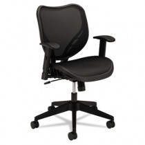 VL552 Mid-Back Work Chair, Mesh Seat and Back, Black