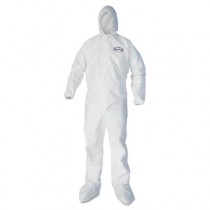 KLEENGUARD A40 Elastic-Cuff Hood & Boot Coveralls, White, 2X-Large