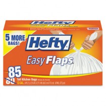 Easy Flaps Tall-Kitchen Trash Bags, 13gal, White