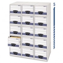 Stor/Drawer Steel Plus Storage Box, Letter, White/Blue, 6/Carton