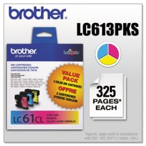 LC613PKS (LC-61) Ink, 325 Page-Yield, 3/Pack, Cyan; Magenta; Yellow