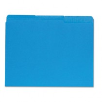 Recycled Interior File Folders, 1/3 Cut Top Tab, Letter, Blue, 100/Box