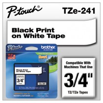 TZe Standard Adhesive Laminated Labeling Tape, 3/4w, Black on White