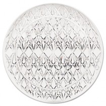 Crystal Cut Plastic Serving Tray, 13" dia, Clear