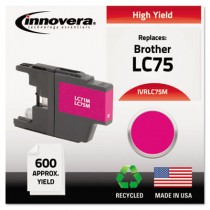 Compatible Remanufactured High-Yield LC75M Ink, 600 Page-Yield, Magenta