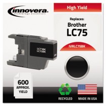 Compatible Remanufactured High-Yield LC75B Ink, 600 Page-Yield, Black