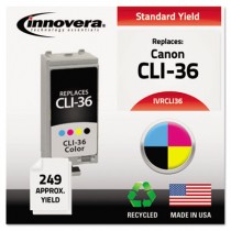 CLI36 Compatible, Remanufactured, 1511B002 (CLI36) Ink, 249 Yield, Tri-Color