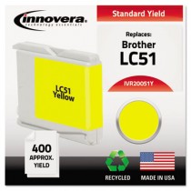 20051Y Compatible, Remanufactured, LC51Y Ink, 400 Page-Yield, Yellow
