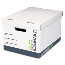 Quick Set-Up Lift-Off Lid Storage Box, Letter/Legal, Fiberboard, White, 4/Carton