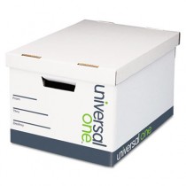 Quick Set-Up Lift-Off Lid Storage Box, Letter/Legal, Fiberboard, White, 12/Ctn