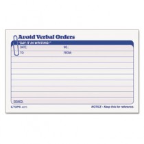Avoid Verbal Orders Manifold Book, 6 1/4 x 4 1/4, Two-Part Carbonless, 50/Book