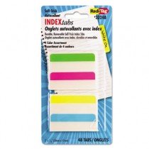 Write-On Self-Stick Index Tabs/Flags, 2 x 11/16, 4 Colors, 48/Pack
