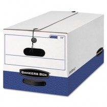 Liberty Max Strength Storage Box, Legal, 15 x 24 x 10, White/Blue, 12/Carton