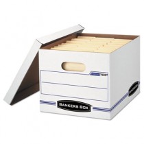 Stor/File Storage Box, Letter/Legal, Lift-off Lid, White/Blue, 4/Carton