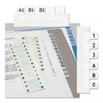 Side-Mount Self-Stick Plastic A-Z Index Tabs, 1in, White, 104/Pack