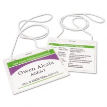Neck Hanging-Style Flexible Badge Holders, Top Load, 3 x 4, White, 100/Box