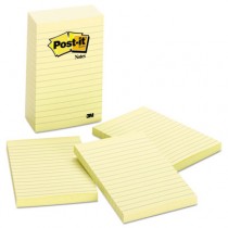 Notes Pads, 4 x 6, Lined, Canary Yellow, 5 100-Sheet Pads/Pack