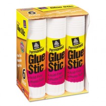 Clear Application Permanent Glue Sticks, 1.27 oz, 6/Pack