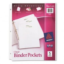 Ring Binder Polypropylene Pockets, 8-1/2 x 11, Clear, 5 Pockets/Pack