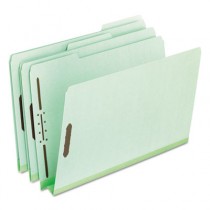Pressboard Folders with Two 2" Capacity Fasteners, Legal, Green, 25/Box