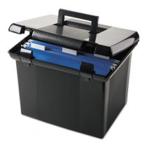 Portafile File Storage Box, Letter, Plastic, 11 x 14 x 11-1/8, Black