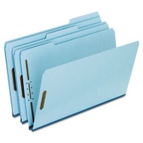 Two-Fastener Pressboard Expanding Folder with 1/3 Cut Tab, Legal, Blue, 25/Box
