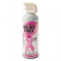 Pink Ribbon Compressed Gas Duster, Extension Wand, 10oz Cans, 6 per Pack