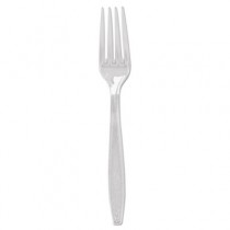 Guildware Heavyweight Plastic Cutlery, Forks, Clear