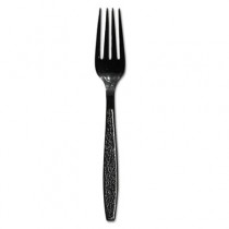Guildware Heavyweight Plastic Forks, Black