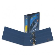 Nonstick Heavy-Duty EZD Reference View Binder, 3" Capacity, Navy Blue