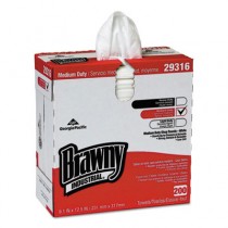 Brawny Industrial Lightweight Shop Towel, 9 1/10" x 12 1/2", White