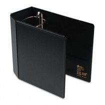 Heavy-Duty Vinyl EZD Reference Binder With Finger Hole, 5" Capacity, Black