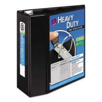 Nonstick Heavy-Duty EZD Reference View Binder, 5" Capacity, Black