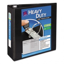 Nonstick Heavy-Duty EZD Reference View Binder, 4" Capacity, Black
