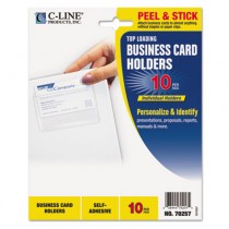 Self-Adhesive Business Card Holders, Top Load, 3-1/2 x 2, Clear, 10/Pack