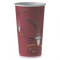 Polycoated Hot Paper Cups, 20 oz, Bistro Design