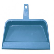 Heavy-Duty Plastic Dust Pan, 12"W x 12"D x 4"H, Blue