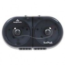 SofPull Mini Centerpull Twin-Roll Dispenser, 16 3/8w x 7 1/5d x 9 3/10h, Smoke