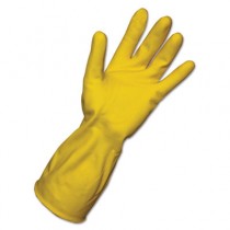 Flock Lined Latex Gloves, Yellow, Large