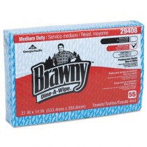 Brawny Dine-A-Wipe Foodservice Towels, 14 x 21, Blue/White, HYDROKNIT