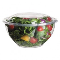 Salad Bowls with Lids, Plant-Based Plastic, 32 oz, Clear