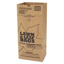 Lawn & Leaf Self-Standing Bags, Kraft, 16"W x 12"D x 35"H, Brown