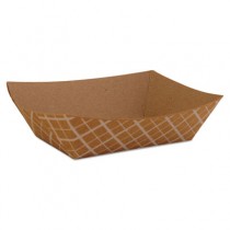 Paper Food Baskets, Brown/White Check, 1/2 lb Capacity