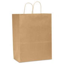 Traveler Paper Shopping Bags, 13"W x 6"D x 15 3/4"H, Brown