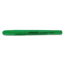Pocket Clip Highlighter, Chisel Tip, Fluorescent Green Ink, 12/Pk