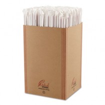 Wrapped Giant Straws, Red, 10 1/4"